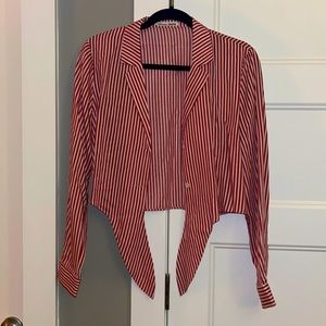 Reformation Jeans cropped button down